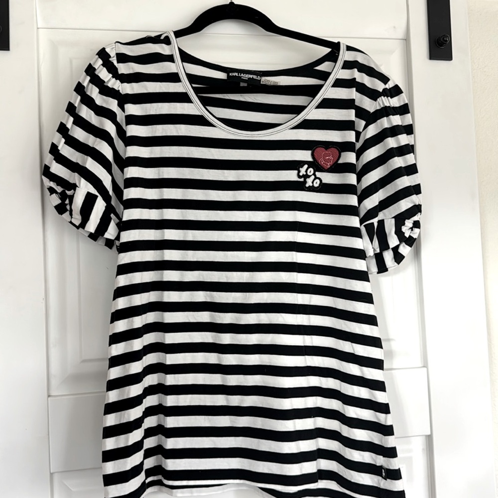 Karl Lagerfeld striped boat neck tee